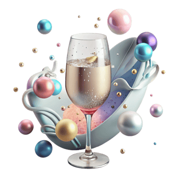 beautiful creative Glass of Sparkling Water with Ice Cubes Cutout png