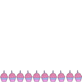 Row of pink mini cupcakes on a transparent background png