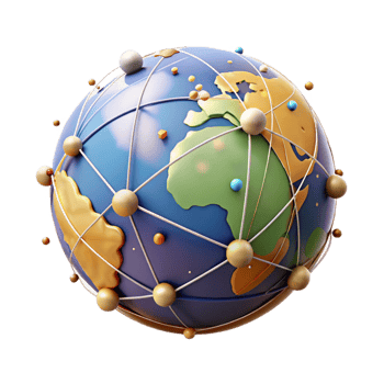 extraordinary artistic Earth Globe with Network Lines Transparent original png