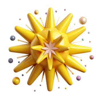 elegant contemporary Bright Yellow Starburst Shape Isolated Element high quality png