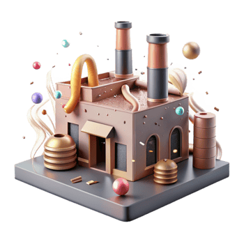 extraordinary artistic Abandoned Factory Building Isolated Element professional png