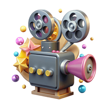 elegant abstract Film Projector with Light Beam Cutout exclusive png