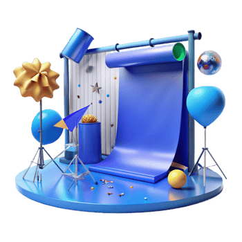 wonderful creative Blue Screen Studio with Lighting Isolated Element premium png