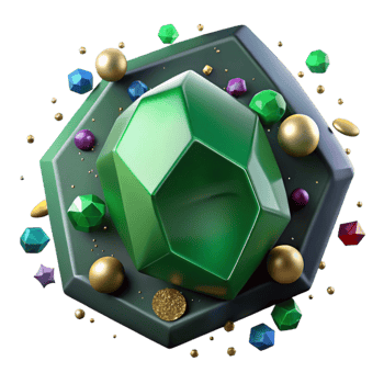wonderful rustic Dark Green Emerald Gemstone Cutout exclusive png