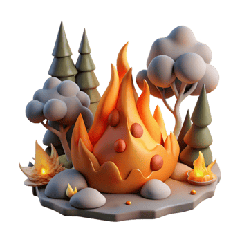 magnificent vintage Burning Forest Climate Impact Transparent Element premium png