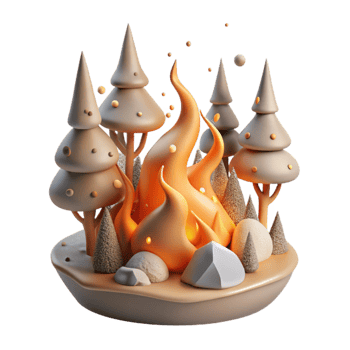 impressive contemporary Burning Forest Climate Impact Transparent Element detailed png