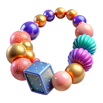 beautiful vintage Colorful Beaded Necklace Transparent exclusive png
