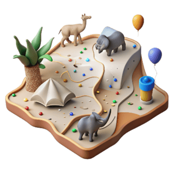 dramatic traditional Endangered Animal Habitat Map Isolated Cutout authentic png