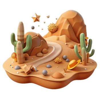 impressive vintage Desert Landscape Arid Climate Cutout Warm Hues Isolated png
