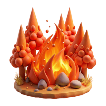 magnificent creative Forest Fire Flames Burning Cutout Orange Red Hues png