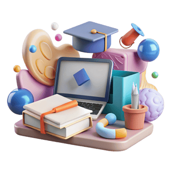 beautiful artistic Blended Learning Icon Classroom and Laptop Cutout professional png