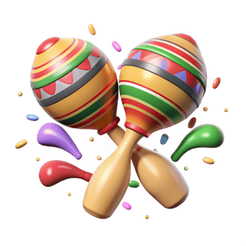 stunning artistic Cinco De Mayo Maracas Shaking Isolated Element exclusive png