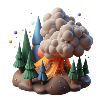 serene vintage Forest Fire Smoke Plume Transparent Background Grey Smoke original png