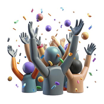 extraordinary contemporary Festival Crowd Silhouette Cutout with Upraised Hands original png