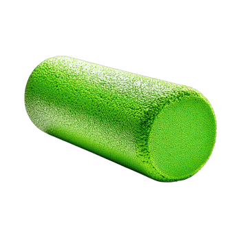 Green foam roller for muscle recovery and deep tissue massage, fitness and exercise aid png
