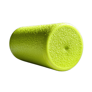 Foam roller for muscle recovery and deep tissue massage in vibrant lime green color tool png
