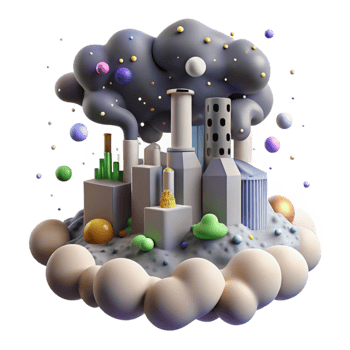stunning artistic Air Pollution Over City Skyline Isolated Element professional png