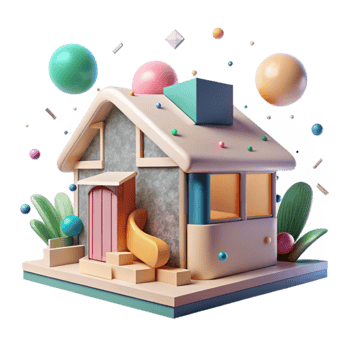 dramatic modern Community Building Eco House Teamwork Scene Transparent authentic png