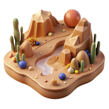 impressive abstract Desert Landscape Arid Climate Cutout Warm Hues Isolated genuine png