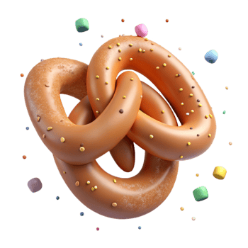 extraordinary modern German Pretzel Salty Snack Twisted Shape Isolated png