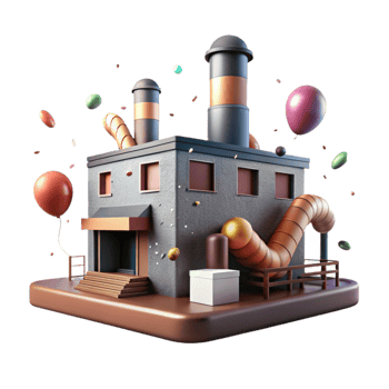 dramatic abstract Abandoned Factory Building Isolated Element professional png