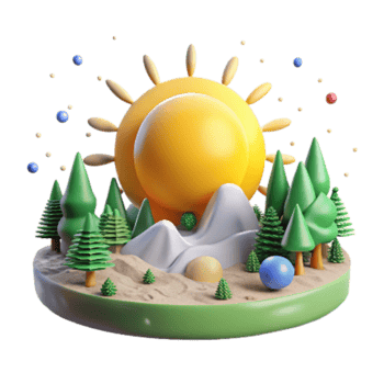 beautiful vintage Bright Sun Shining Over Lush Forest Cutout exclusive png