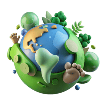 dramatic rustic Deforestation Illustration Footprint on Earth Cutout Green Tint authentic png