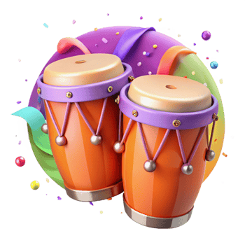 elegant rustic Conga Drums Cuban Rhythms Vibrant Colors Isolated Element original png