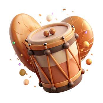 elegant rustic Atabaque Drum Brazilian Music Afro-brazilian Culture Isolated with Warm Lighting professional png