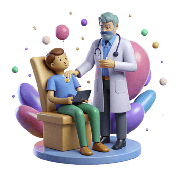 elegant traditional Doctor Examining Patient Isolated authentic png