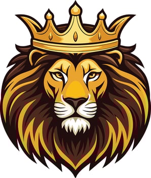 Majestic Lion with Crown, Symbol of Royalty vector