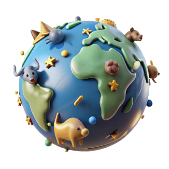 extraordinary vintage Globe Showing Animal Migrations Isolated Element premium png