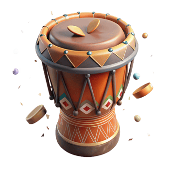 wonderful creative African Drum Isolated Tribal Pattern detailed png