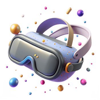 beautiful creative D Model of Vr Headset with Glow Effect Transparent premium png
