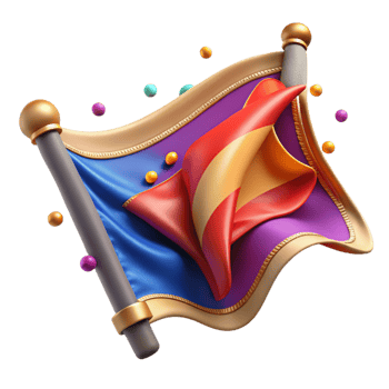 dramatic contemporary Embroidered Flag Detail Cutout with Bright Colors detailed png