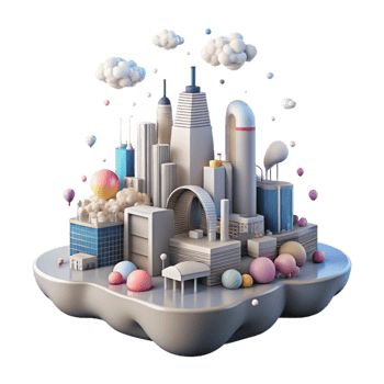 magnificent classic Air Pollution Cityscape Isolated with Hazy Effect high resolution png