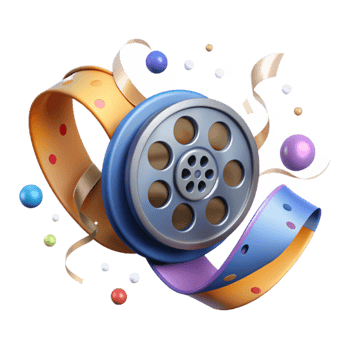 elegant rustic Film Reel Spinning Fast Cutout authentic png