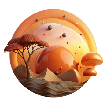 elegant artistic African Savannah Sunset Isolated Orange Sky high quality png
