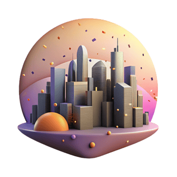 wonderful vintage Cityscape Sunset Silhouette Cutout detailed png
