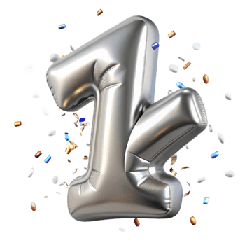 extraordinary rustic D Rendered Number 1 Isolated Silver professional png