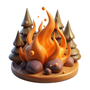 stunning contemporary Forest Fire Flames Isolated with Orange Glow genuine png