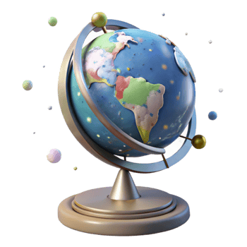 impressive rustic Globe on Metal Stand Isolated detailed png
