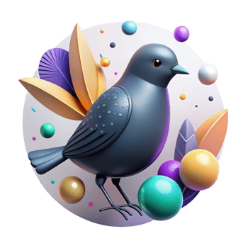 stunning artistic Bird Silhouette with Gradient Mesh Cutout detailed png