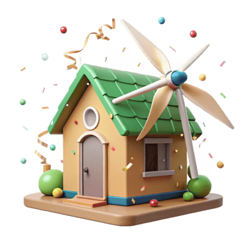 extraordinary rustic Eco Friendly House with Solar Panels Cutout high quality png