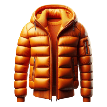 Bright Orange Winter Jacket Front View png