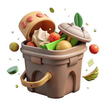 beautiful classic Compost Bin with Food Scraps Isolated Cutout high quality png