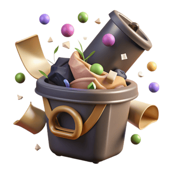 wonderful abstract Compost Bin Overflowing with Organic Matter Cutout original png