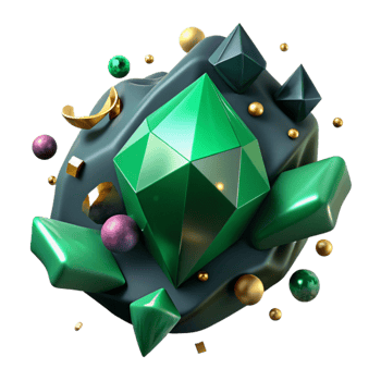 elegant classic Dark Green Emerald Gemstone Cutout genuine png