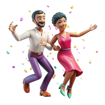 beautiful creative Dynamic Duo in Salsa Dance Isolated on White high quality png