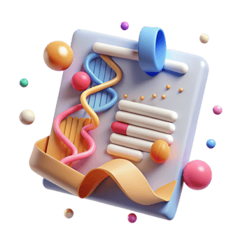 elegant abstract Genetic Variation Chart Isolated on White premium png
